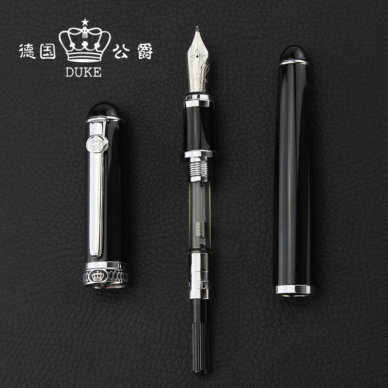 Двойная ручка головка Duke D2 гладкая чёрная чернильная ручка+ каллиграфическая ручка Роскошный Рождественский подарок ручки Набор 0,5 мм 1,0 мм перо