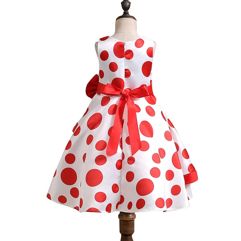 Girls Summer Dress Dot Children Evening Dresses Bow-knot Princess Birthday Party For 10 12 | Детская одежда и обувь