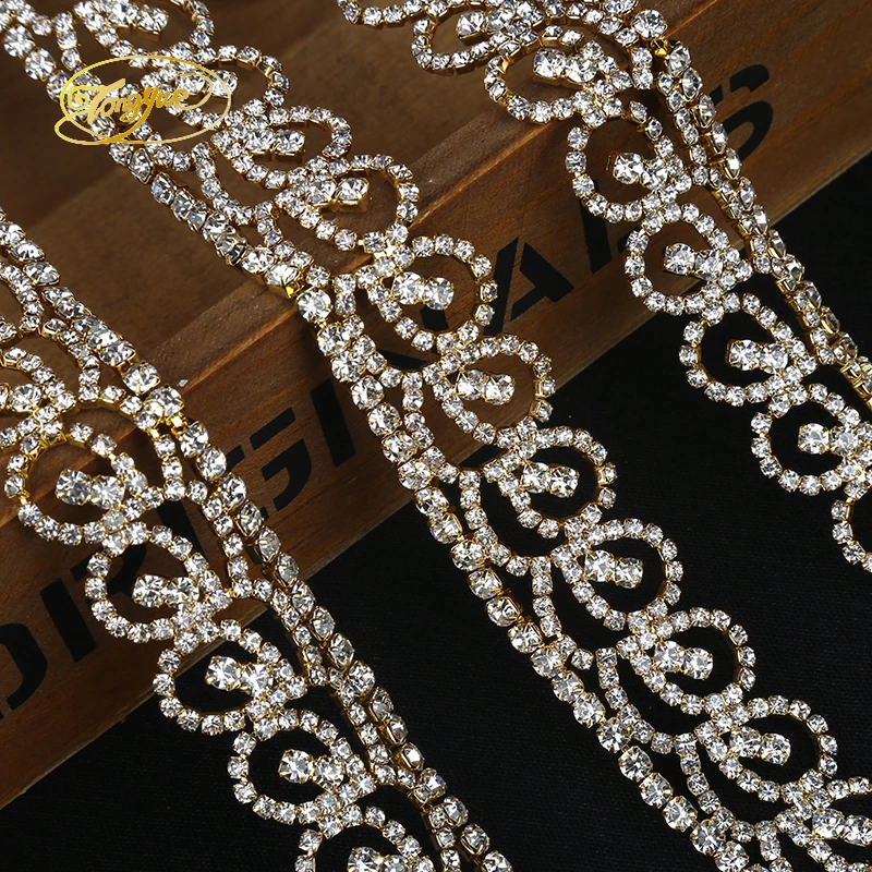 Тип 1 Yd Перья павлина стразы ремесла свадебное украшение орнамент для