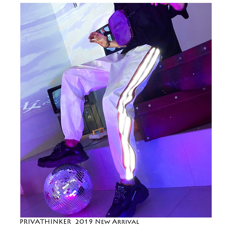 Privathinker Светоотражающие хип-хоп джоггеры брюки 2019 мужские японские уличные