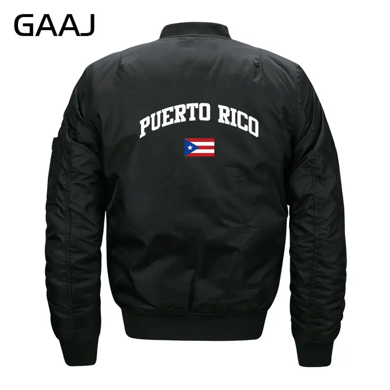 Куртка GAAJ с флагом Пуэрто-Рико Мужская модная куртка-бомбер теплая