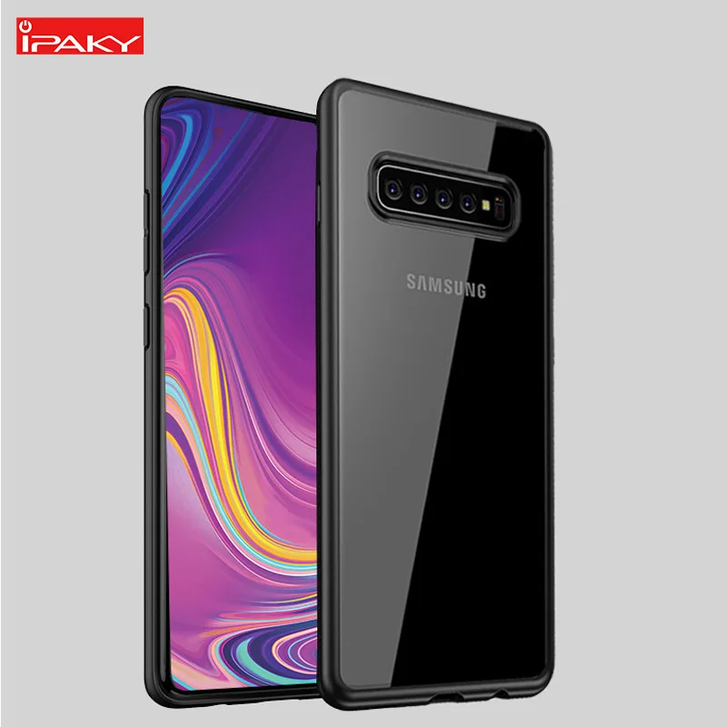 Силиконовая рамка ipaky жесткая прозрачная задняя крышка для телефона samsung galaxy S10 Plus