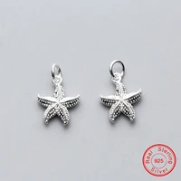 uqbing 100 925 sterling silver personality 17133 5m starfish pendant beads charms for women diy bracelet jewelry findings