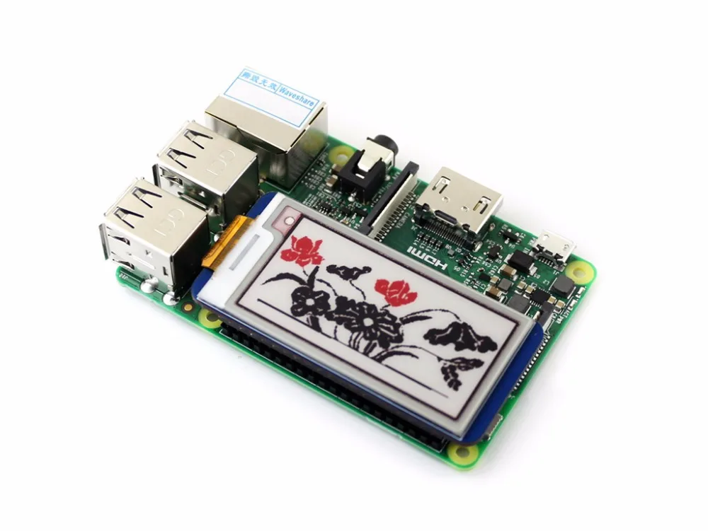 2 13 дюймовый E Ink дисплей HAT 212x104 paper Module для Raspberry Pi 2B/3B/Zero W красный черный белый