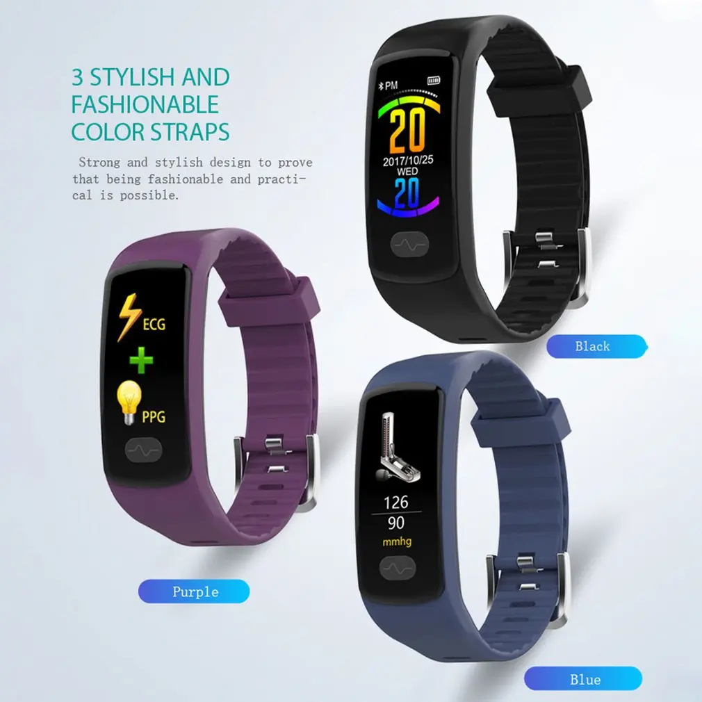 Смарт-браслет монитор сердечного ритма трекер наручные Смарт-часы ECG/PPG кровяное