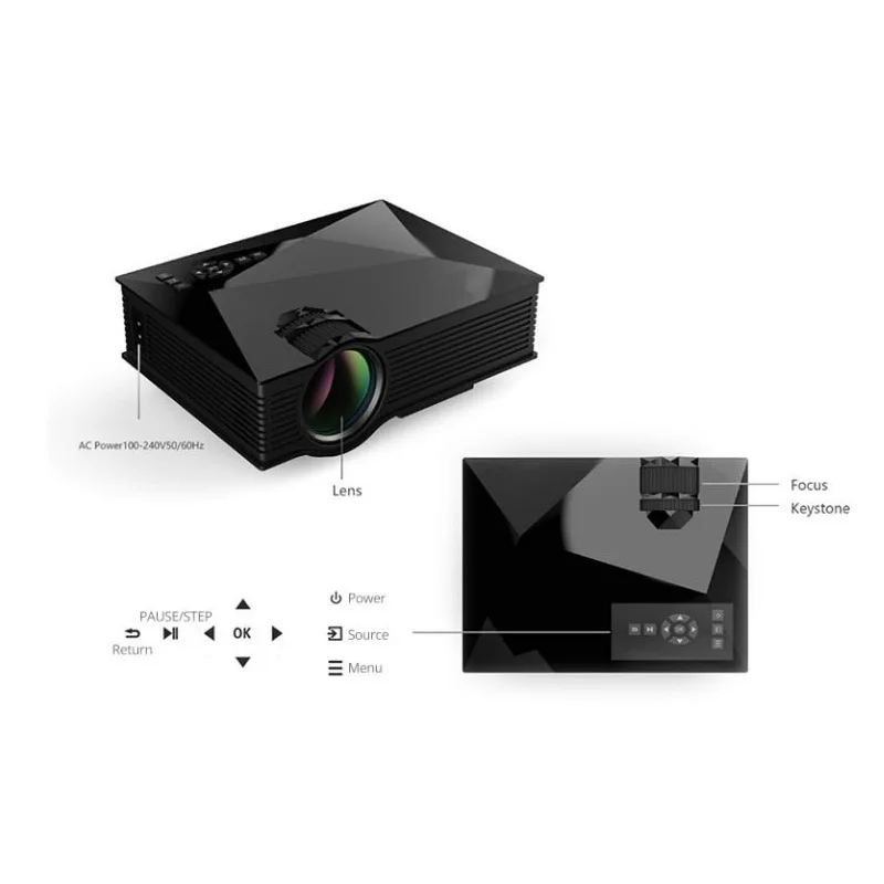 

Upgrade UNIC UC68 multimedia Home Theatre 1800 lumens led projector with HD 1080p Better than UC46 Support Miracast Air play