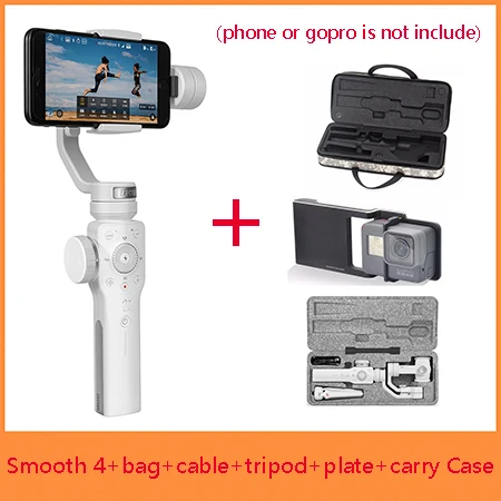Smooth 4 plate case Zhiyun Smooth 4 3-осевой ручной шарнирный стабилизатор для камеры для iPhone X 8 7 Plus 6 Plus samsung Galaxy S8+ S8 S7 S6 S5, гладкая 4 - Цвет: Smooth 4 plate case