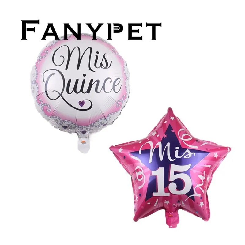 50 шт. 18 дюймов Mis Quince алюминиевые фольгированные гелиевые шары испанские мои