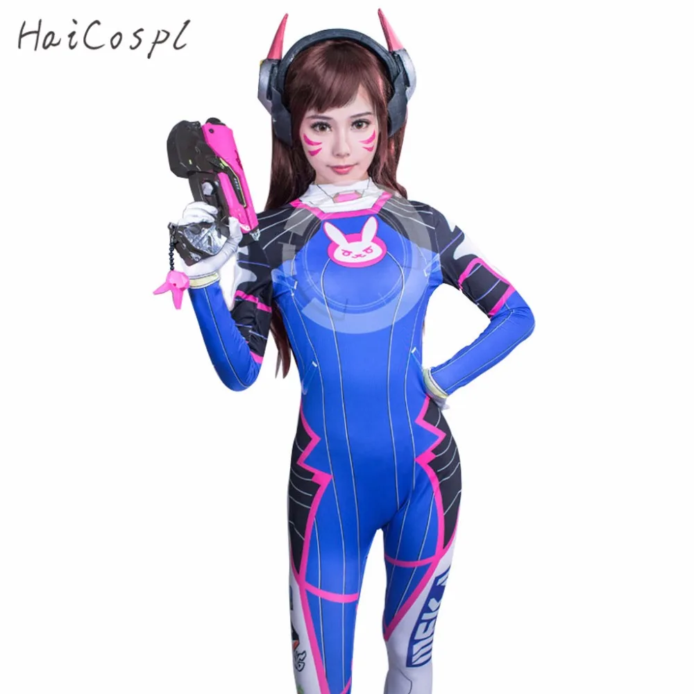 Женский костюм для косплея D.Va сексуальный тонкий комбинезон девочек ролевых игр