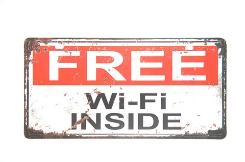 DL-винтажный Бесплатный wifi не курить настенная надпись знак номерного знака персональный декор для бара паба творческое, настенное знаки - Цвет: Цвет: желтый