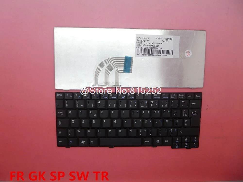 Клавиатура для ноутбука ACER один D150 A150 D250 E100 A110 P531H Французский FR Греции GK SP из
