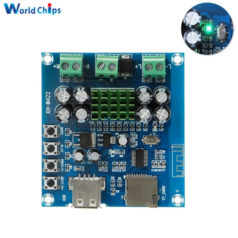 XH M422 TPA3116D2 50W + Bluetooth 4 0 модуль платы усилителя с U диском TF картой|Интегральные
