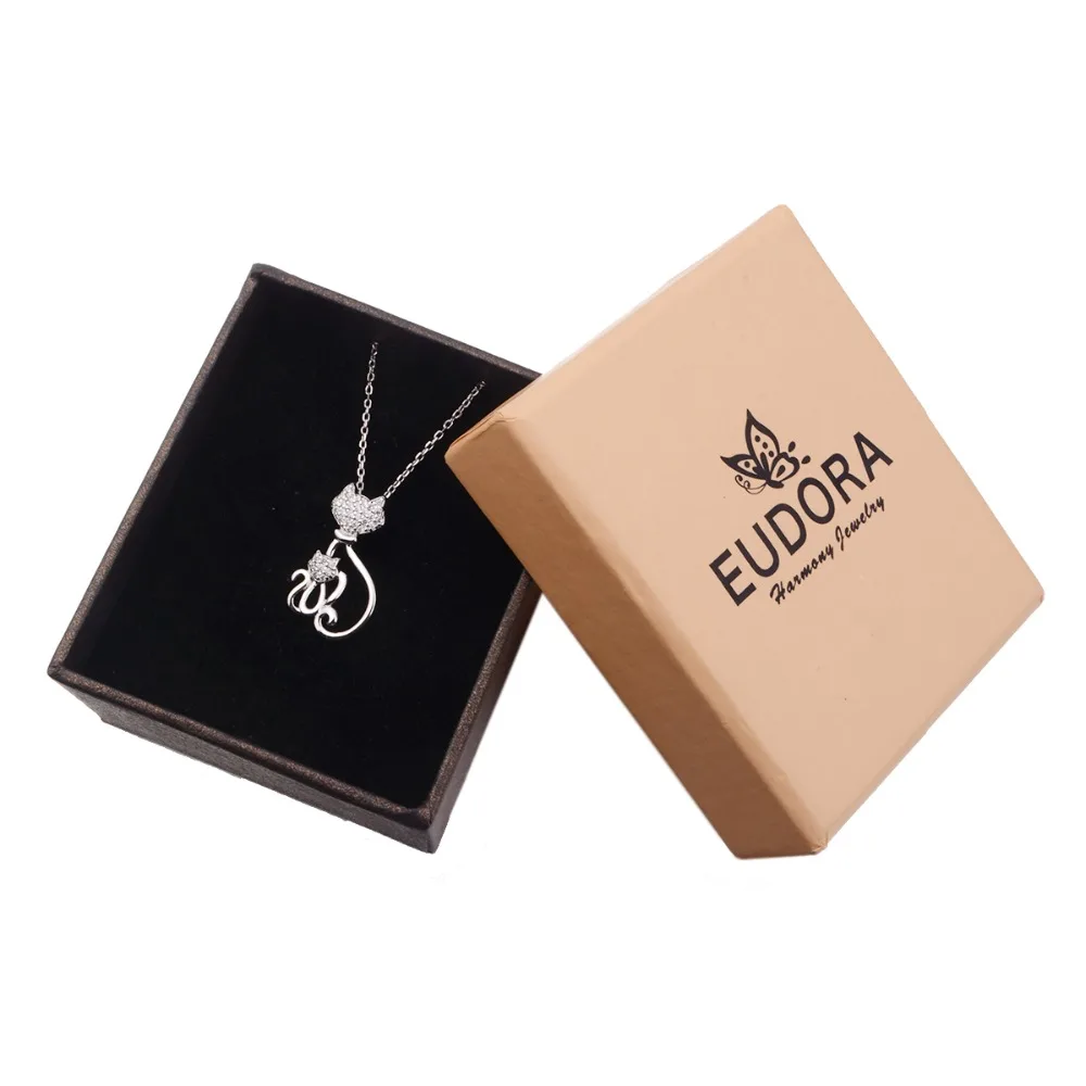 Eudora, настоящее 925 пробы, серебряные ожерелья, подвески и ожерелья с кошками, Стерлинговое Серебро, 925, ожерелье с кошкой, модное ювелирное изделие