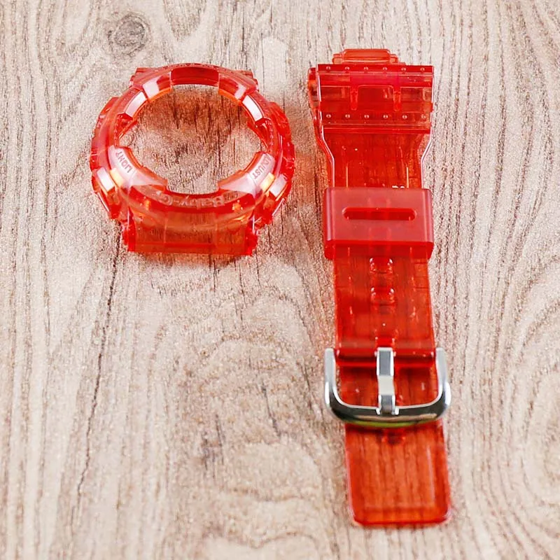 Red Женские часы с аксессуарами для Casio baby-g серии прозрачный ремешок BA-111 110 112 120 Смола ремешок серии - Цвет ремешка: Red