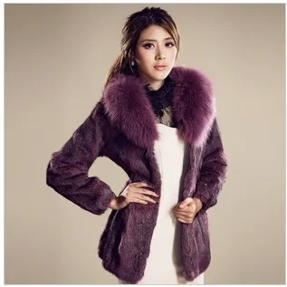 Женское пальто из натурального кроличьего меха зимнее меховое с воротником