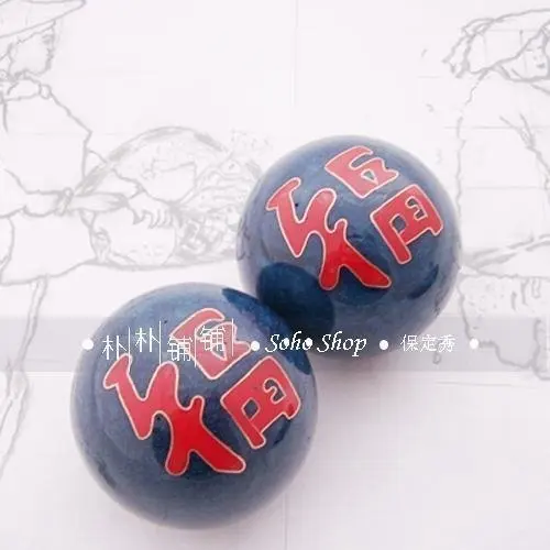 Шарики 50 мм baoding с китайским рукописным написанием счастья в зеленом и синем