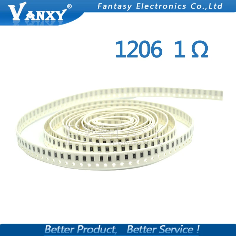 100 шт. 1206 SMD резистор 1% 1 Ом чиповый 0 25 Вт 1/4 1R|smd resistor|1206 smd resistorchip resistors |