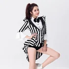 Новый сексуальный современный танцевальный костюм, одежда в полоску, модный джаз танец диджей, одежда для выступлений, форма певицы, костюм для выступления