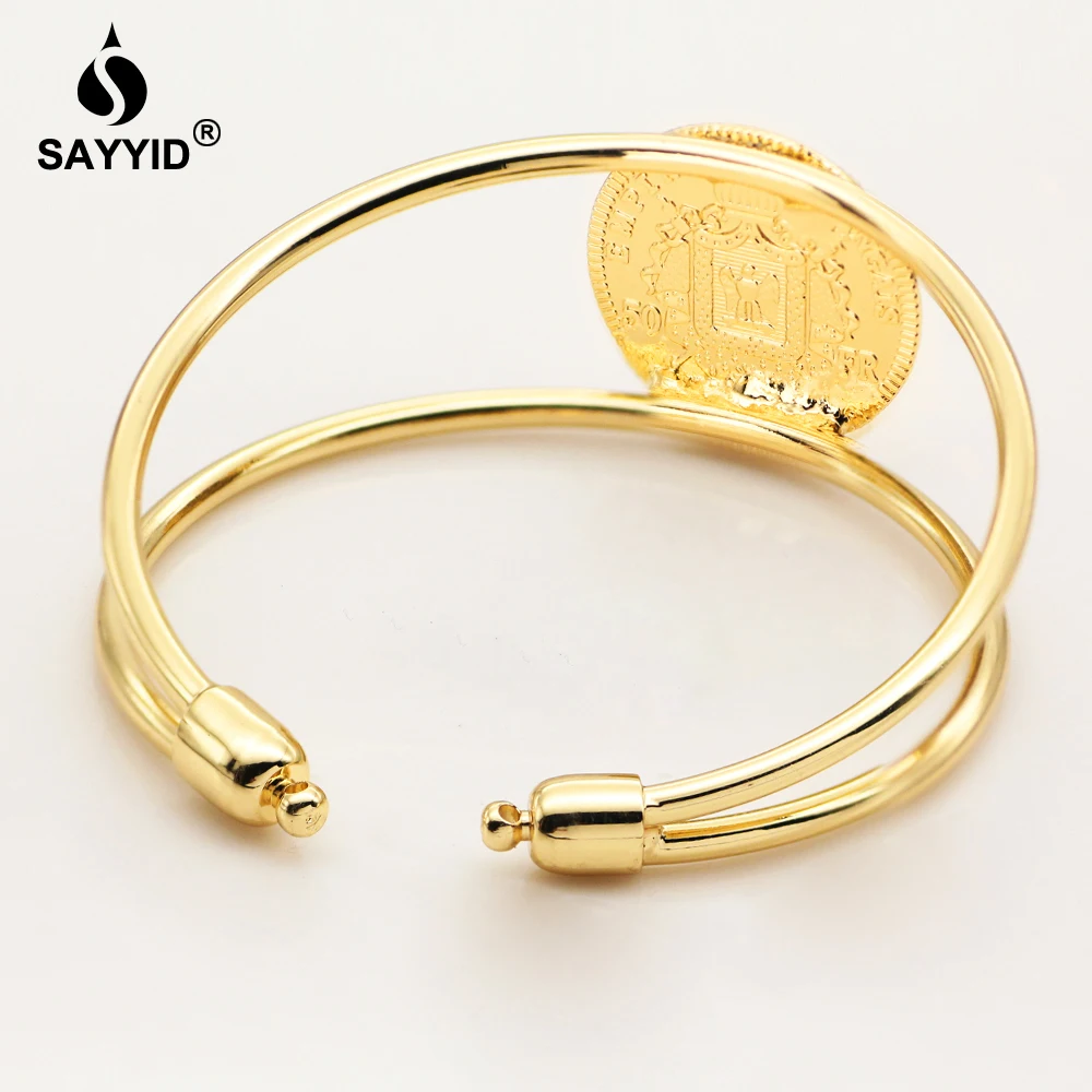SAYYID gold Bangles for women Trendy open type of France Napoleon Avatar jewelry B1705 | Украшения и аксессуары