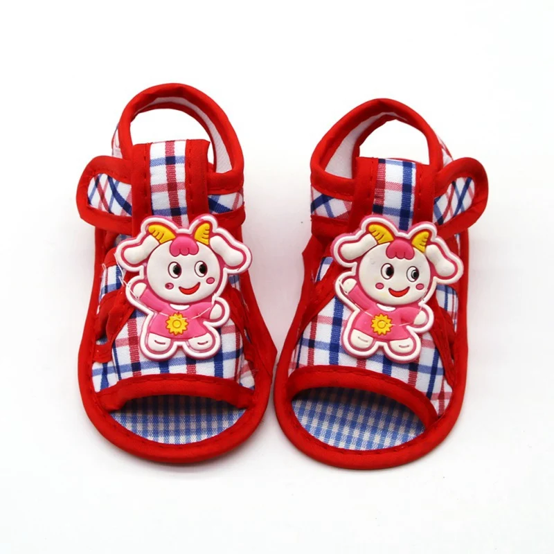 

Cartoon Cotton Girl Shoes Summer Hollow Breathable Newborn Baby Shoes First Walkers Outdoor Soft Sole Shoes