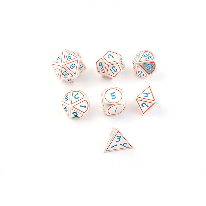 Rpg Metalen Dobbelstenen Dnd многогранные наборы Подземелья и Драконы Tafel игры Dados Digitale zinklegging 7
