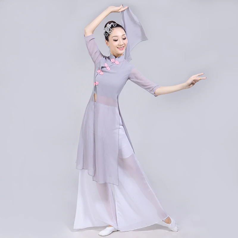 Ограниченный выпуск китайский Hanfu Сценические костюмы для певцов костюм для классических танцев женские кайт Китайский Стиль монохромный форма