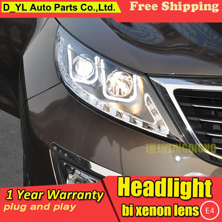 D_YL автомобильный Стайлинг для Kia Sportage фары 2011 2012 светодиодный ные DRL линзы двойной
