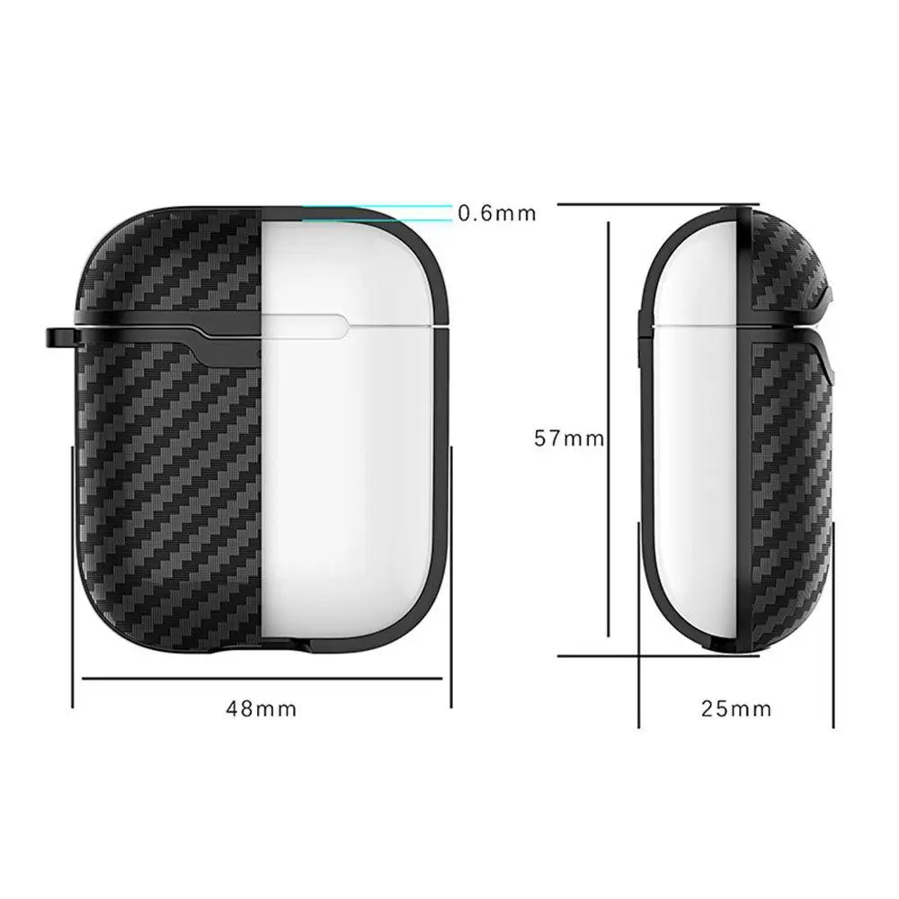 BEESCLOVER чехол для наушников из углеродного волокна Apple AirPods 1/2 беспроводной Полный