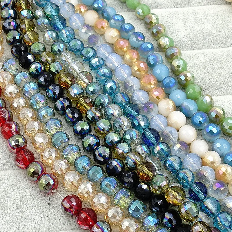 Оптовая продажа 40 шт. 96 граней Круглые граненые бусины из хрустального стекла
