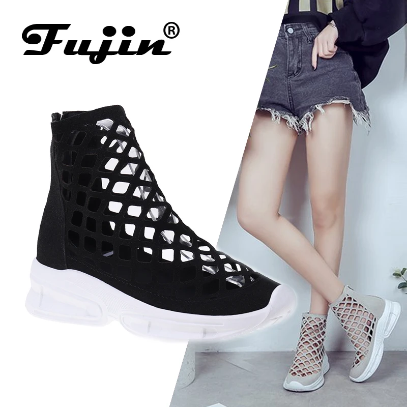 Fujin/женские летние ботинки из сетчатого материала Короткие Прямая поставка