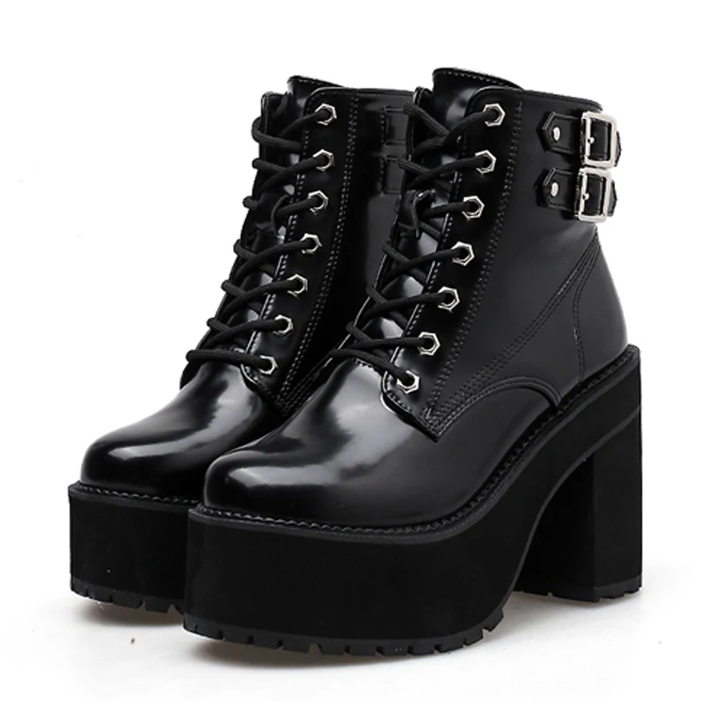 GBHHYNLH Fashion Ankle Boots Platform Shoes Round Toe winter Thick High Heels snow shoes Punk fur for Women LJA493 | Обувь
