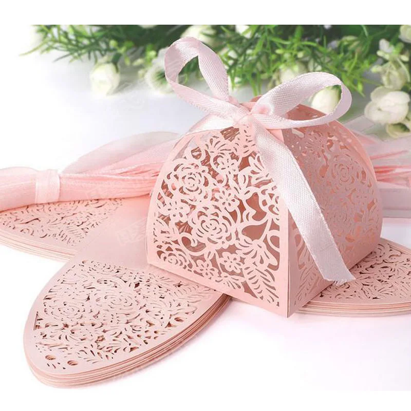 8 цветов 50 шт. лазерная вырезка полые розы цветы сувениры коробки фотолента