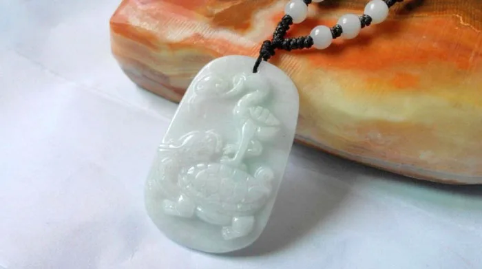 Натуральный myanmar jadeite черепаха Дракон кран кулон перегрузка колье с кулоном