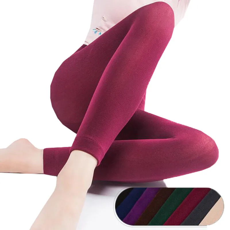 

Elastic Waist Women's Leggings Pants Thick Autumn Warm Winter Velvet Office Lady Female Leggins Slim Pencil Solid Color