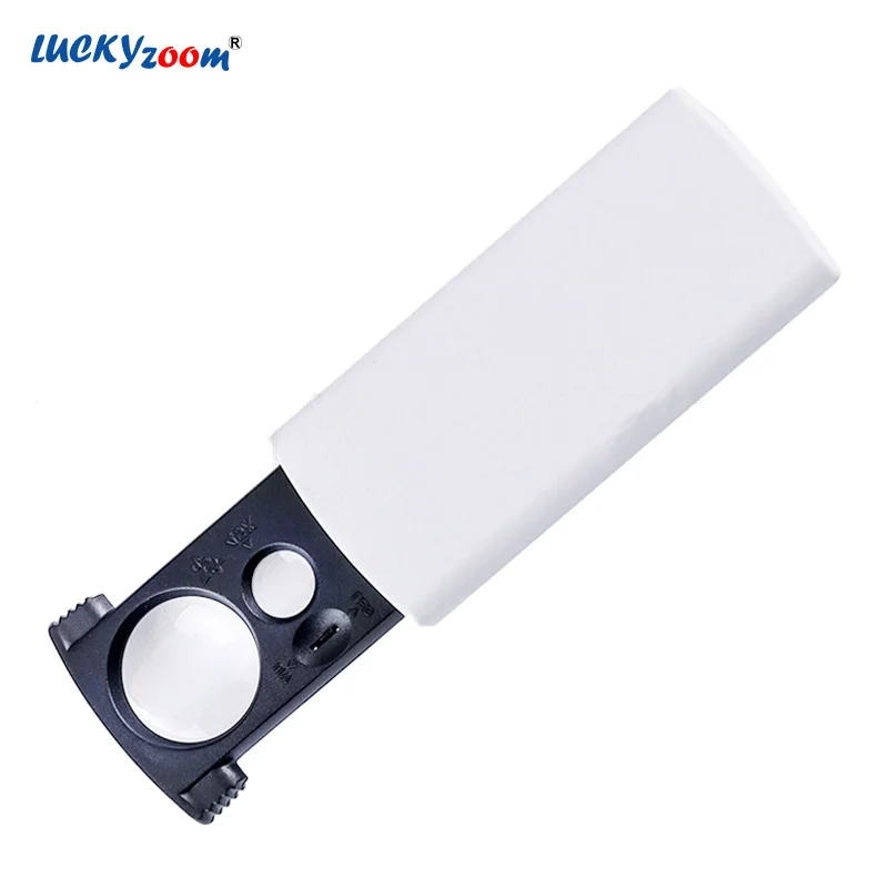 

Handheld Foldable 20X 45X Pocket Magnifying Glass Pull Type LED Illuminated Magnifier Jewelry Loupe UV Currency Detecting Lupa