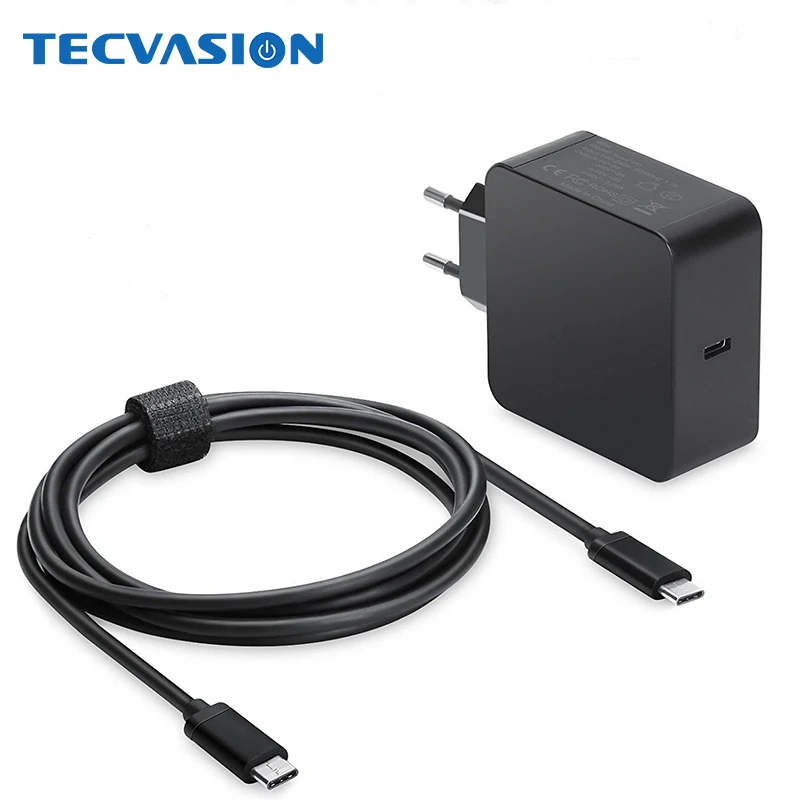 Съемный зарядный кабель USB Type C 20 в 720 А 65 Вт 60 европейская вилка для Macbook 12 Xiaomi Mi 13