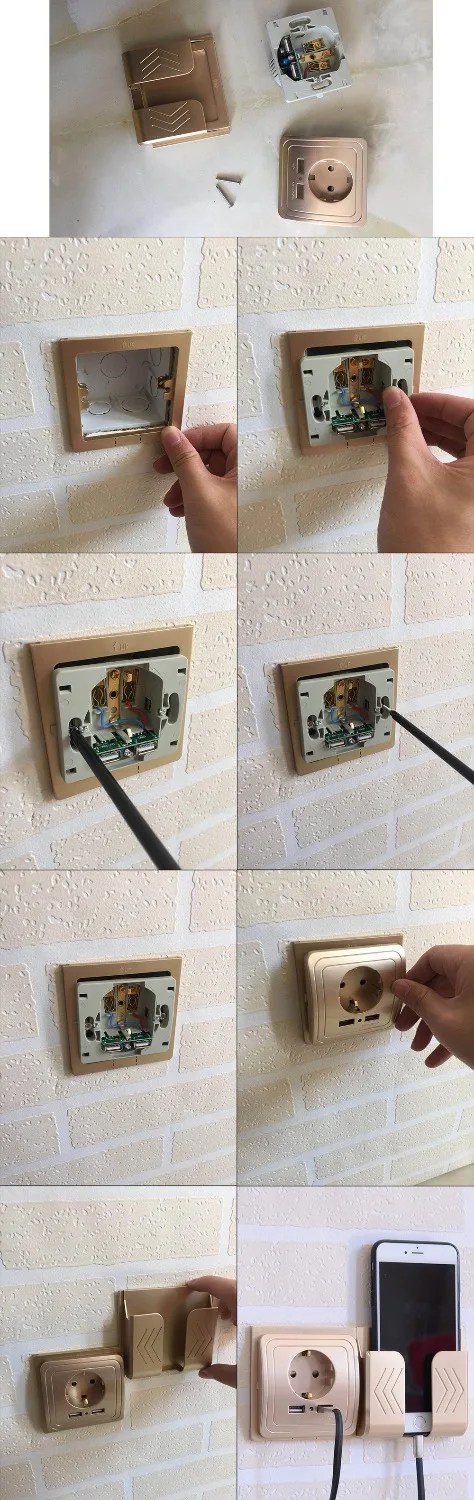 Новое поступление 16 А европейская стандартная настенная розетка с Usb 2400 мА