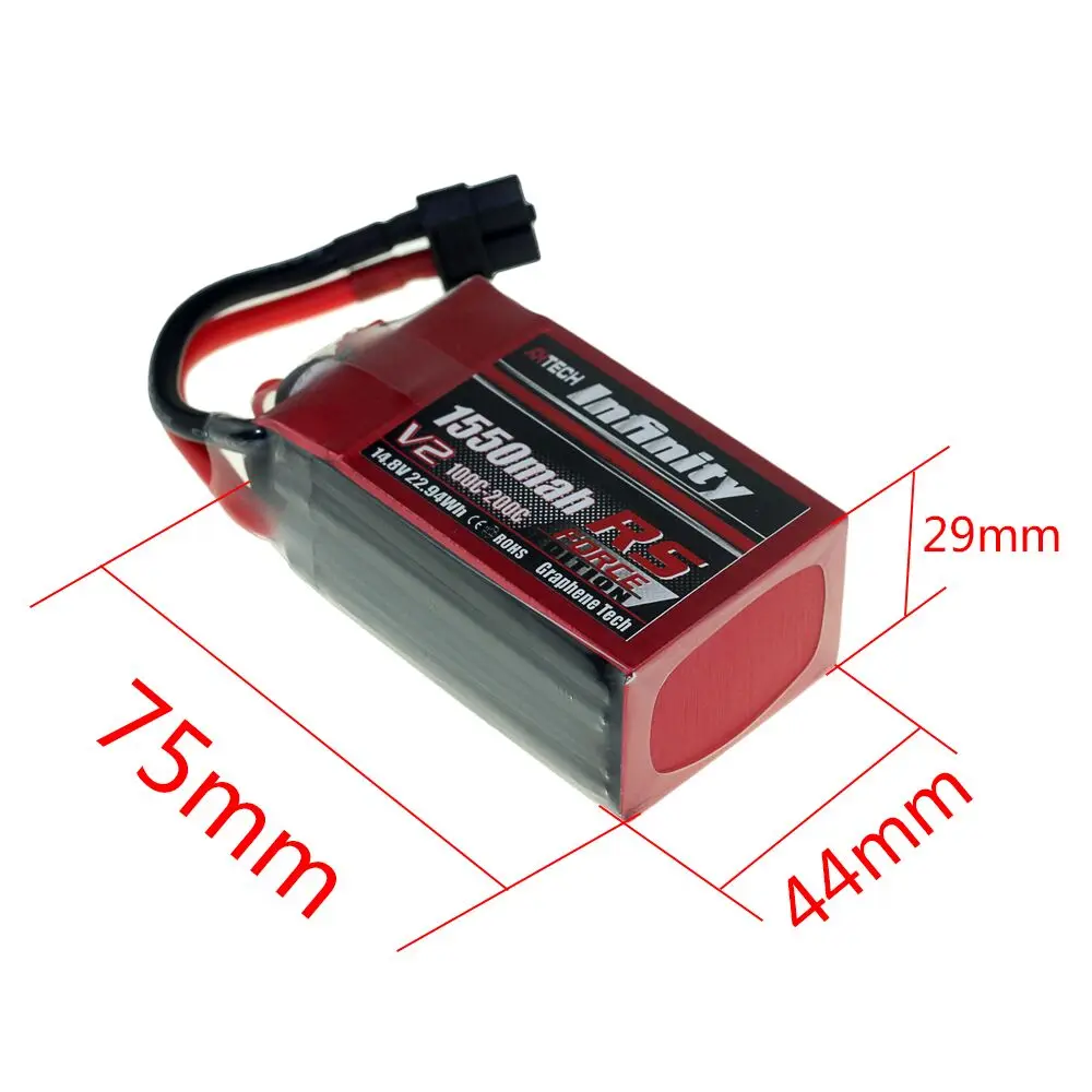 2/5 шт для графеновой батареи Infinity 4S 14,8 V 1500 мА/ч, 85C графеновой батареи LiPo Батарея Перезаряжаемые XT60 разъем Поддержка 15C повышения Зарядное устройство