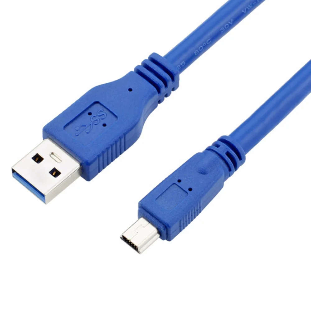 2017 горячий Стильный Круглый Синий SuperSpeed USB 3 0 кабель типа A Male для Mini B 10 контактный