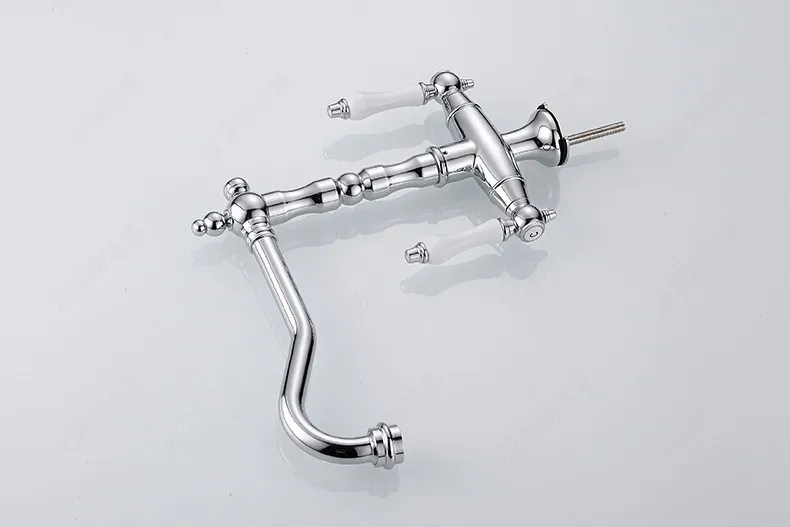 Двойная керамическая ручка кухонный кран для раковины с твердой латунной