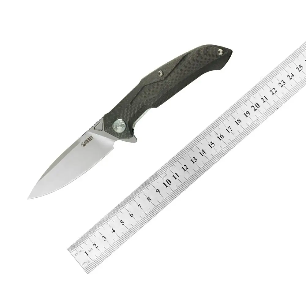 KUBEY KU219 Повседневный складной нож с ручкой из углеродного волокна N690 стальное лезвие тактические наружные карманные ножи