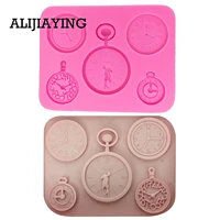 m1317 diy clock silicone molds for 3d crafts fondant cake tool watch cupcake decorating tools molds for baking supply