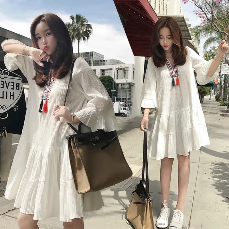 Летнее женское платье 2019 Новое Женское большого размера толстое мм летнее