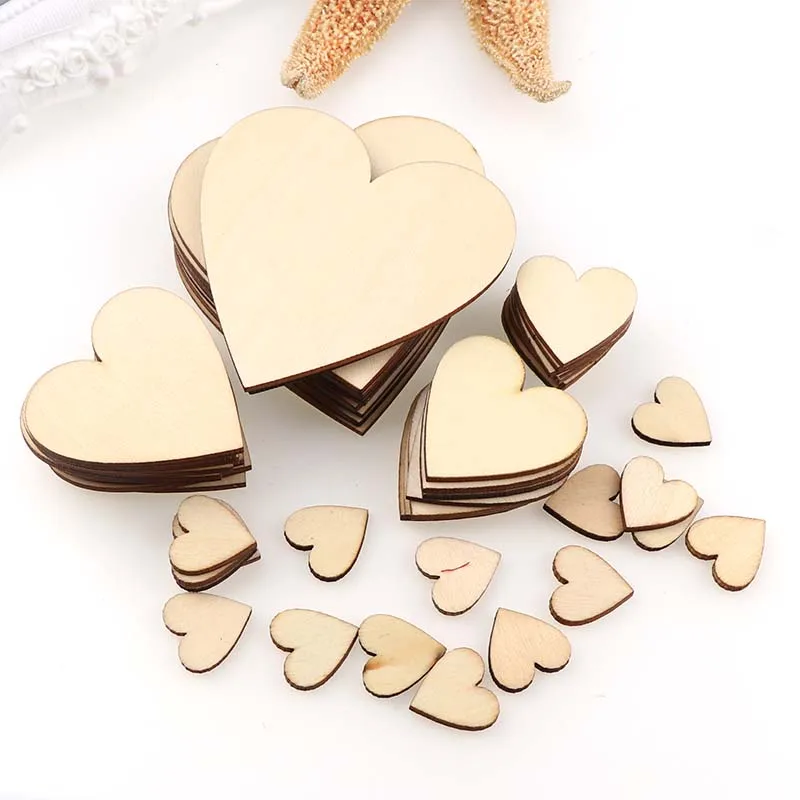 

1 Pack Wood Color Heart Shape Wood Chip For Handmade DIY Craft Without Hole Wood Chips Decorative Embellishments Crafts