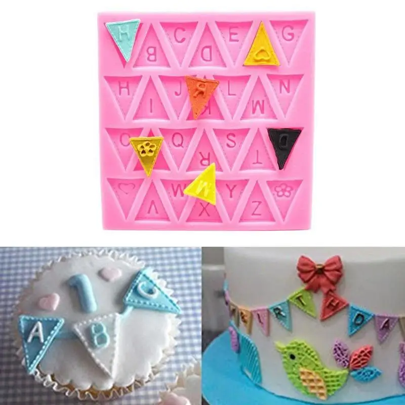 Flag Shape English Letters Silicone Mold Chocolate Fondant Cake Decorating Tools Cooking tools Party Cupcake Gumpaste Moulds | Дом и сад