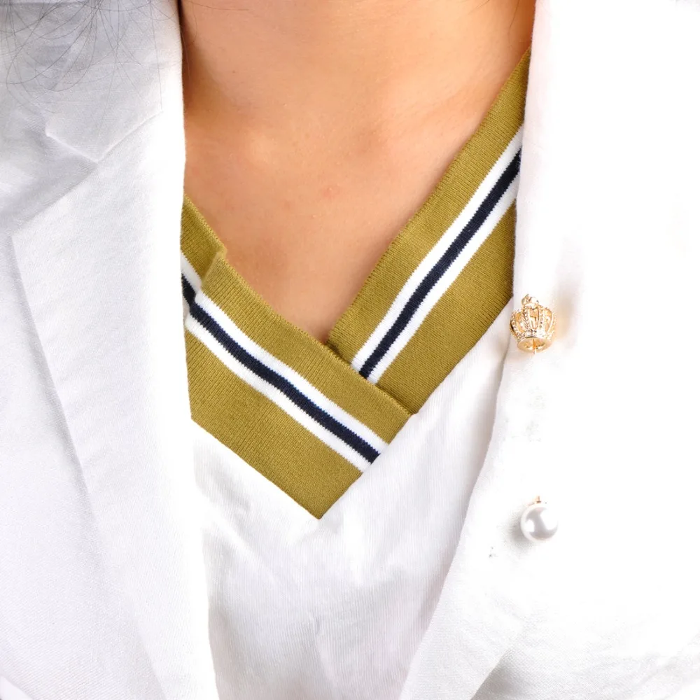 Blucome Chic Симпатичные Значки Для Женщин Корона Брошь Имитация Жемчуга Большой Шарф