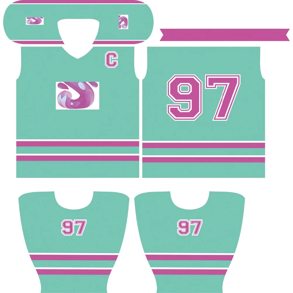 Футболка унисекс для хоккея американская зеленая футболка тренировок|hockey jersey|ice