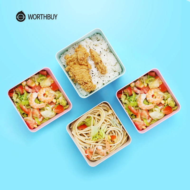 WORTHBUY японский Ланч-бокс для микроволновки детей школы пшеничной соломы