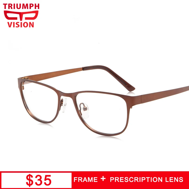 

TRIUMPH VISION Prescription Unisex Glasses Male Square Clear Eyewear Transaprent Photochromic Spectacles Metal Optical