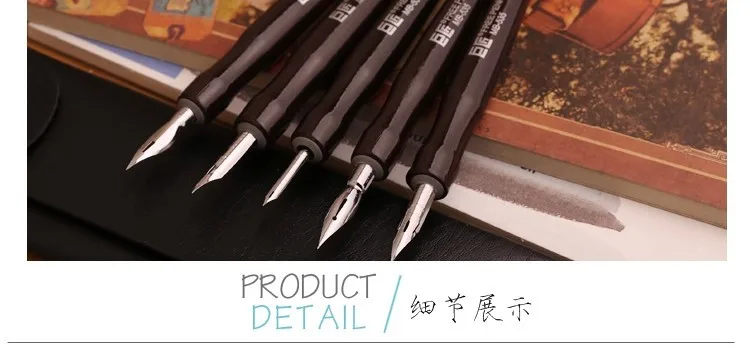 Jujiang эскиз и комикс dip ручка мультфильм scriptliner крюк Ручка G D свисток круглая ручка Живопись принадлежности 5 шт ручка и чехол/лот